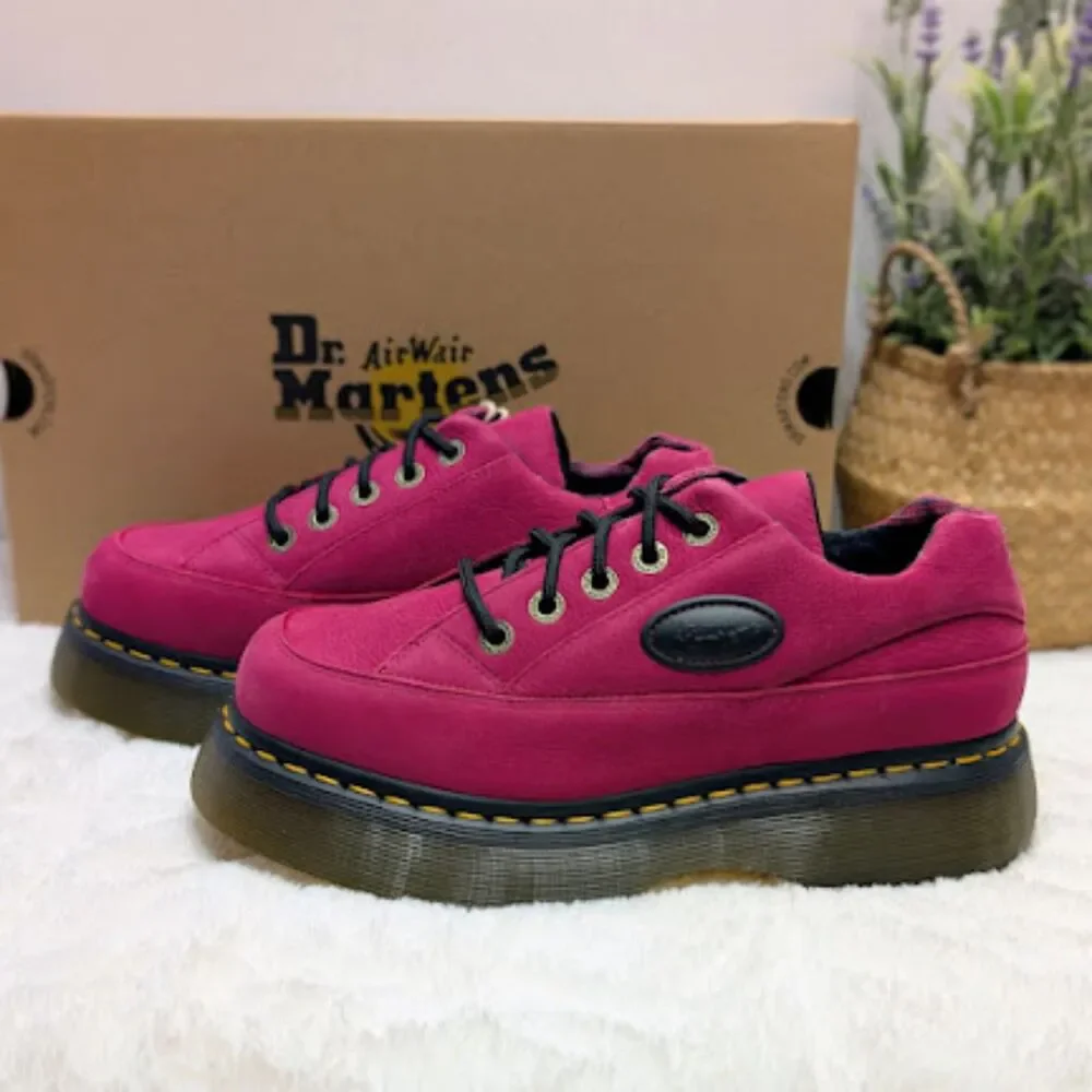 Dr. Martens Buzz 5i Fuchsia Pink Milled Nubuck WP Leather Lace-Up Shoes UK 7 NIB - Picture 2 of 14